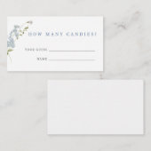 繊細な青フローラ赤ちゃんシャワー推理ゲーム エンクロージャーカード (正面/裏面)