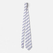 繊細な青ラベンダーストライプモノグラム ネクタイ (裏面)