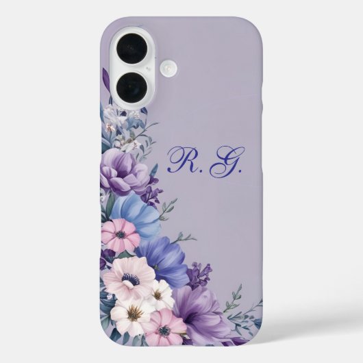 繊細な青、白、ピンク、紫の夏の開花 Case-Mate iPhoneケース (裏面)