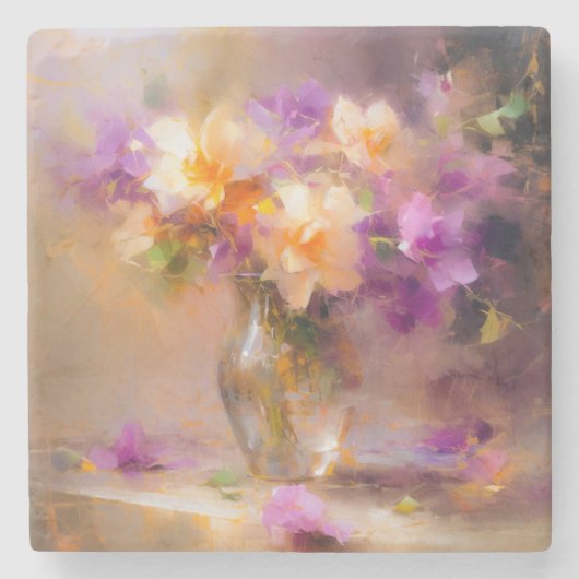 繊細な静物生活 ストーンコースター (正面)