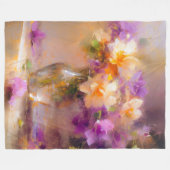 繊細な静物生活 フリースブランケット (正面(横))