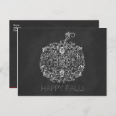 繊細な飾り付けの黒板 秋のポンプキン オートム フォール ポストカード (正面/裏面)