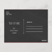 繊細な飾り付けの黒板 秋のポンプキン オートム フォール ポストカード (裏面)