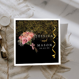 繊細な魔法のブーケ結婚のカクテルナプキン スタンダードカクテルナプキン