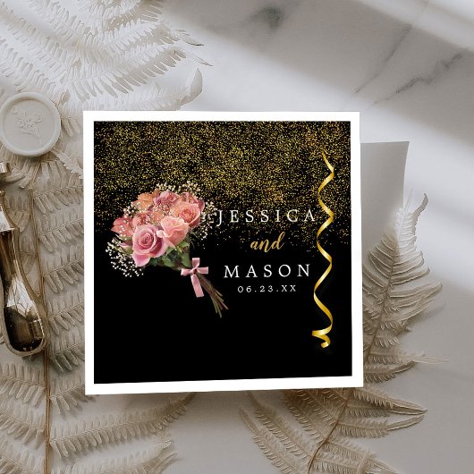 繊細な魔法のブーケ結婚のカクテルナプキン スタンダードカクテルナプキン