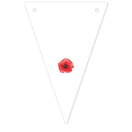 繊細な鮮やか花びらと赤いケシの花 バンティングフラッグ (第3の旗)