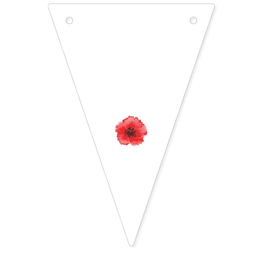 繊細な鮮やか花びらと赤いケシの花 バンティングフラッグ (第1の旗)