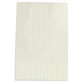 繊細な黄色のストライプフローラの写真フレーム ミディアムペーパーバッグ (裏面)