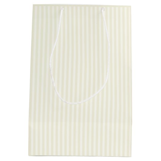 繊細な黄色のストライプフローラの写真フレーム ミディアムペーパーバッグ (裏面)