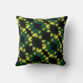 繊細な黄色のデイジー野生の花の抽象芸術パターン クッション (裏面)