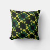 繊細な黄色のデイジー野生の花の抽象芸術パターン クッション (正面)
