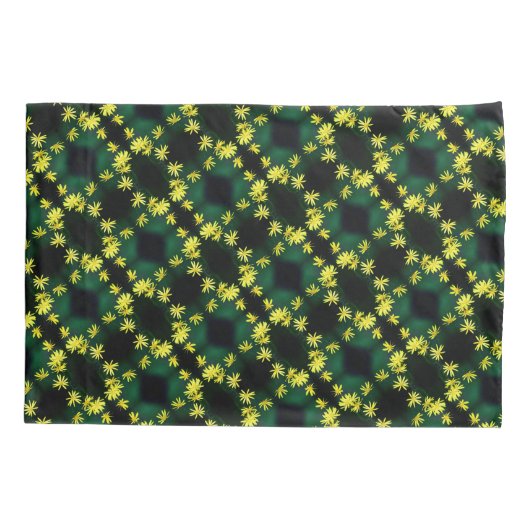 繊細な黄色のデイジー野生の花の抽象芸術パターン 枕カバー (裏面)