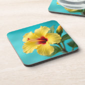 繊細な黄色のハイビスカス コースター (左側)