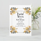 繊細な黄色のバラ ぼろぼろのシャワー 招待状 (スタンド正面)