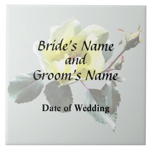 繊細な黄色のバラ タイル (正面)