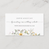 繊細な黄色のワイルドフラワーウェディングRSVPオンライン エンクロージャーカード (正面)