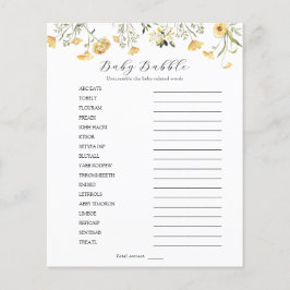 繊細な黄色のワイルドフラワーベビーバブルスクランブル