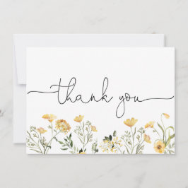 繊細な黄色の野の花 感謝カード