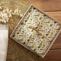 繊細な黄色の野生の花のラッピング紙