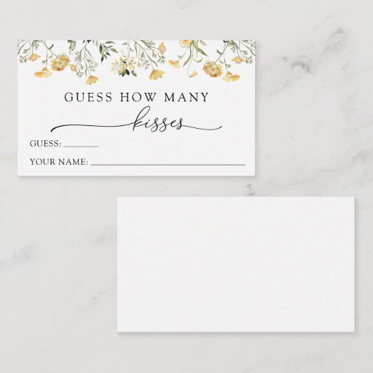 繊細な黄色の野生の花はいくつかを推測キス エンクロージャーカード (正面/裏面)