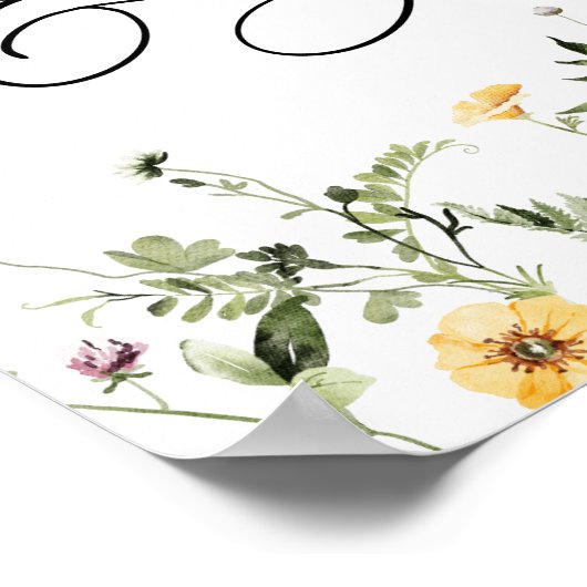 繊細な黄色の野花のカードとギフトサイン ポスター (角)