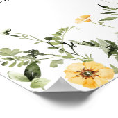 繊細な黄色の野花の好意サイン ポスター (角)