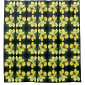 繊細な黄色の野花の抽象芸術アート シャワーカーテン (正面)