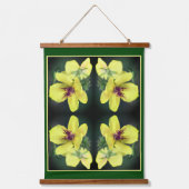 繊細な黄色の野花の抽象芸術アート 吊り下げ型タペストリー (正面)