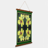 繊細な黄色の野花の抽象芸術アート 吊り下げ型タペストリー (傾斜あり)