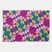 繊細な黄色の野花抽象芸術アートパターン キッチンタオル (横)