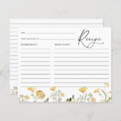 繊細な黄色の野草のブライダルシャワー (正面/裏面)