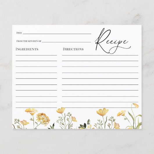 繊細な黄色の野草のブライダルシャワー (正面)