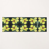 繊細な黄色の野草の抽象芸術 パーソナライズされた ヨガマット (正面(横))