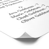 繊細な黒いアルファベットの座席表 ポスター (角)