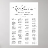 繊細な黒いアルファベットの座席表 ポスター (正面)