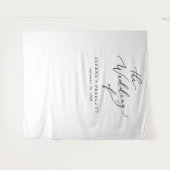 繊細な黒い書結婚跡の背景 タペストリー (正面(横))