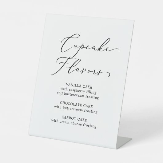 繊細な黒い書結婚道のカップケーキの味 台座サイン (正面)