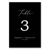 繊細な黒い書結婚道 テーブルナンバー (正面)