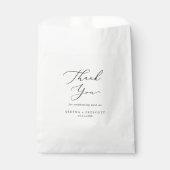 繊細な黒い書道ありがとう結婚。 フェイバーバッグ (正面)