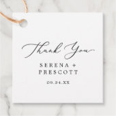 繊細な黒い書道ありがとう フェイバータグ (正面)