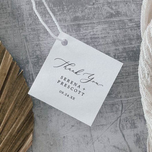 繊細な黒い書道ありがとう フェイバータグ