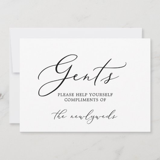 繊細な黒い書道のガントバスルームのサイン 招待状 (正面)