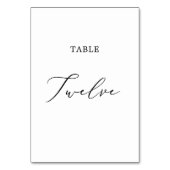 繊細な黒い書道のテーブル12 テーブルナンバー (裏面)