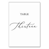 繊細な黒い書道のテーブル13 テーブルナンバー (裏面)