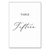 繊細な黒い書道のテーブル15 テーブルナンバー (裏面)