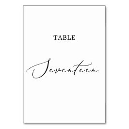 繊細な黒い書道のテーブル17 テーブルナンバー