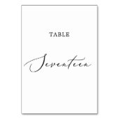 繊細な黒い書道のテーブル17 テーブルナンバー (裏面)