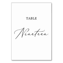 繊細な黒い書道のテーブル19 テーブルナンバー