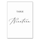 繊細な黒い書道のテーブル19 テーブルナンバー (裏面)