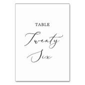 繊細な黒い書道のテーブル26 テーブルナンバー (裏面)